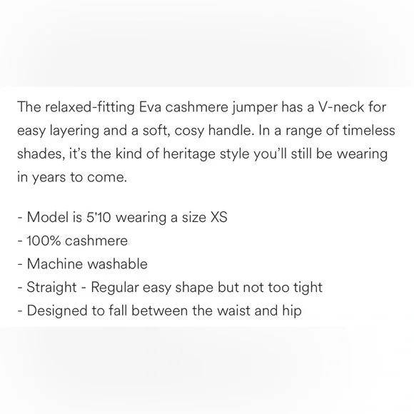 Boden/ Eva cream cashmere v neck Sweater - Picture 4 of 11